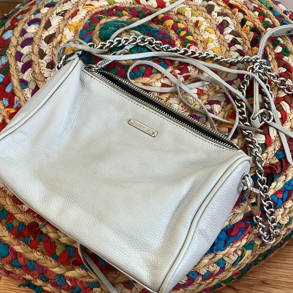 Rebecca Minkoff 5 zip bone light grey Leather crossbody Bag - Picture 3 of 5